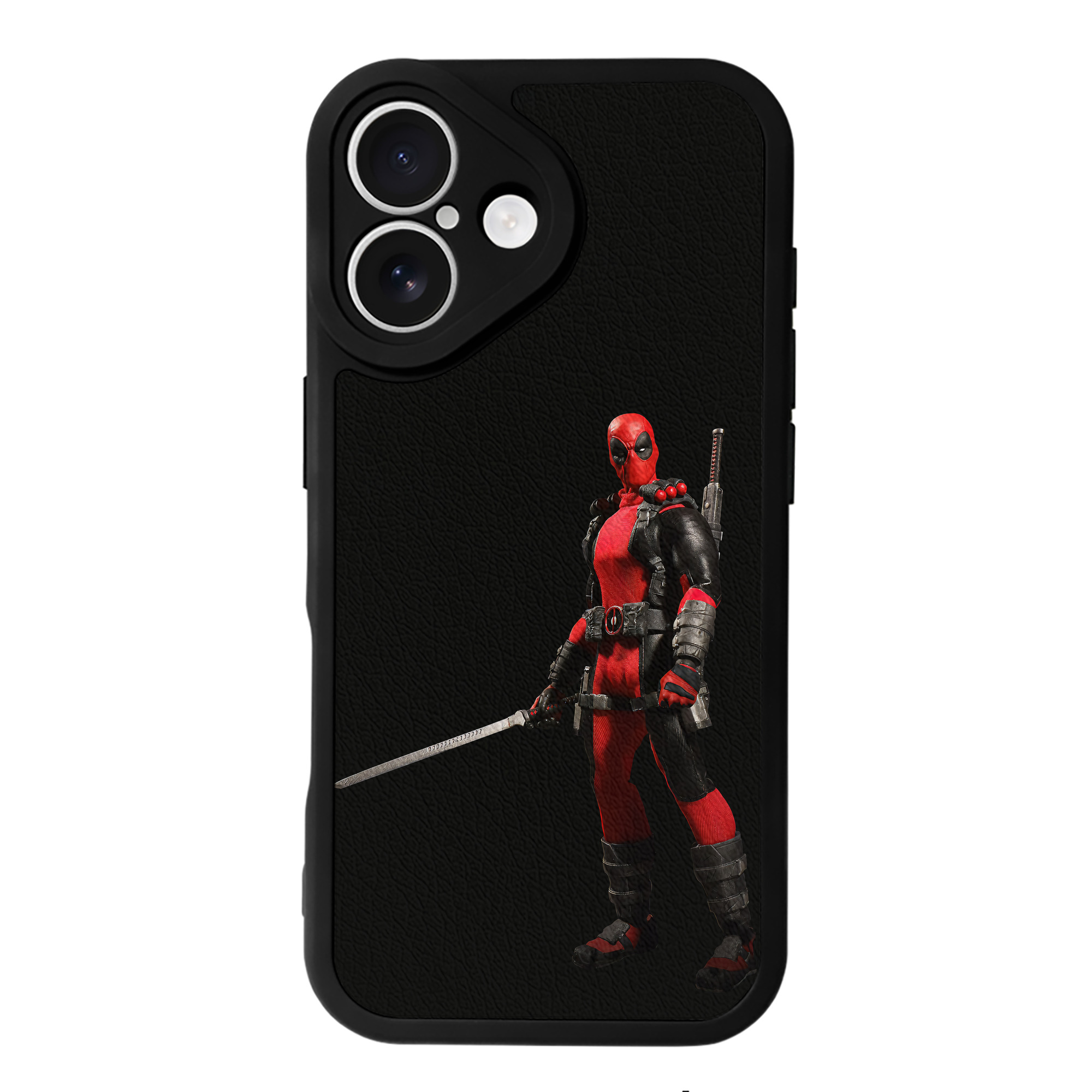 （画像用） Deadpool デッドプール 【iPhone 16シリーズ対応】シリコンスマホケース（レザー調） 材質：シリコン